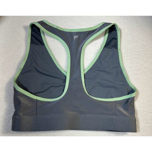 Fabletics Womens Low Impact Keyhole Sports Bra Storm cloud/sugared Lime S - Picture 3 of 4